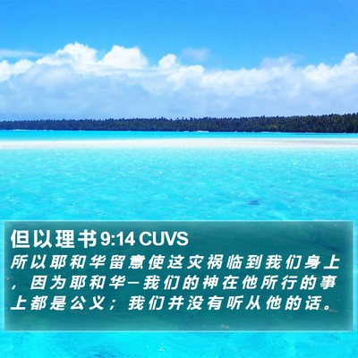 但 以 理 书 9:14 CUVS Bible Verse Image