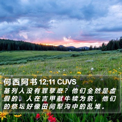 何 西 阿 书 12:11 CUVS Bible Verse Image