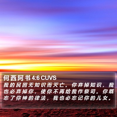 何 西 阿 书 4:6 CUVS Bible Verse Image