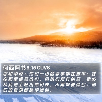 何 西 阿 书 9:15 CUVS Bible Verse Image