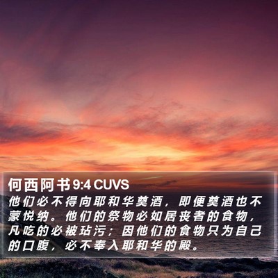 何 西 阿 书 9:4 CUVS Bible Verse Image