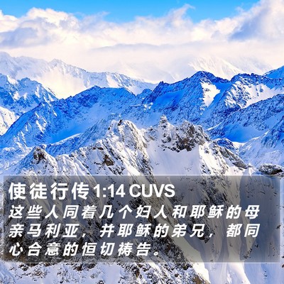 使 徒 行 传 1:14 CUVS Bible Verse Image