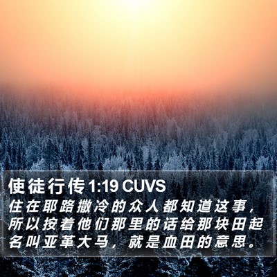 使 徒 行 传 1:19 CUVS Bible Verse Image