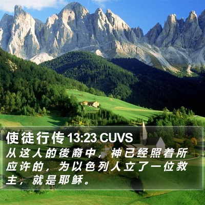 使 徒 行 传 13:23 CUVS Bible Verse Image