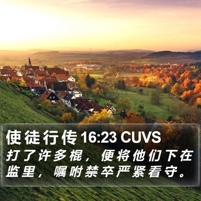 使 徒 行 传 16:23 CUVS Bible Verse Image