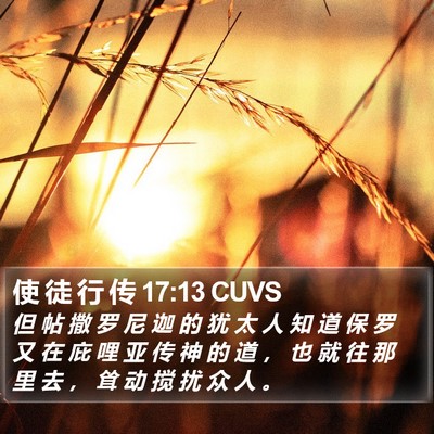 使 徒 行 传 17:13 CUVS Bible Verse Image