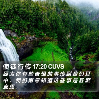 使 徒 行 传 17:20 CUVS Bible Verse Image