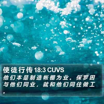 使 徒 行 传 18:3 CUVS Bible Verse Image