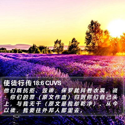 使 徒 行 传 18:6 CUVS Bible Verse Image