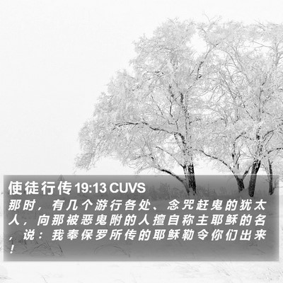 使 徒 行 传 19:13 CUVS Bible Verse Image