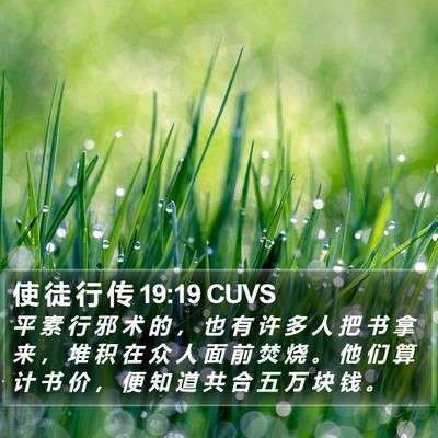 使 徒 行 传 19:19 CUVS Bible Verse Image