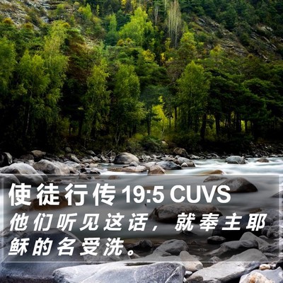 使 徒 行 传 19:5 CUVS Bible Verse Image
