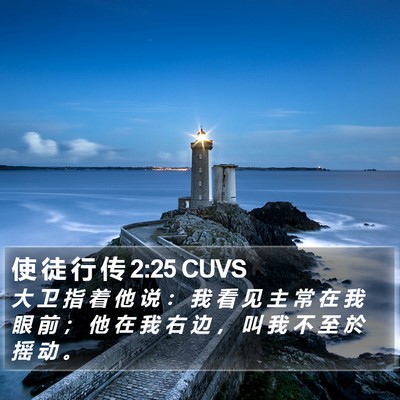使 徒 行 传 2:25 CUVS Bible Verse Image