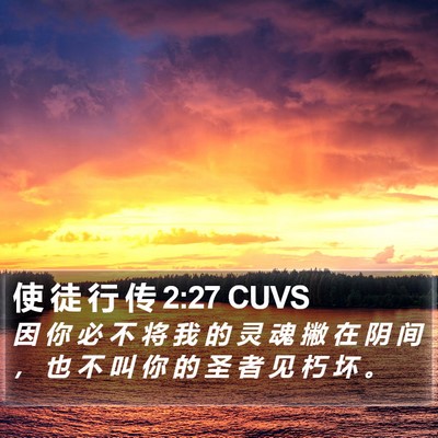 使 徒 行 传 2:27 CUVS Bible Verse Image