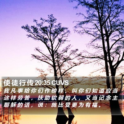 使 徒 行 传 20:35 CUVS Bible Verse Image