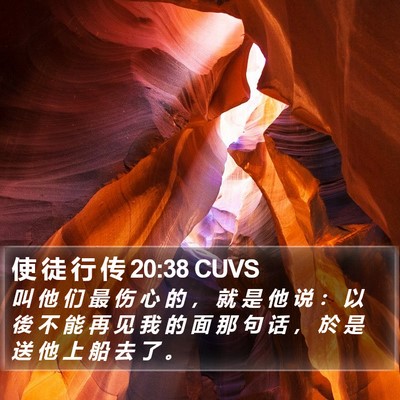 使 徒 行 传 20:38 CUVS Bible Verse Image
