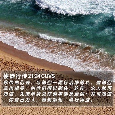 使 徒 行 传 21:24 CUVS Bible Verse Image