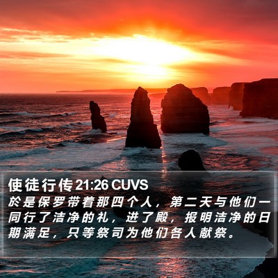 使 徒 行 传 21:26 CUVS Bible Verse Image