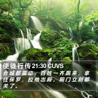 使 徒 行 传 21:30 CUVS Bible Verse Image