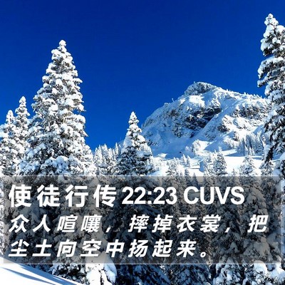 使 徒 行 传 22:23 CUVS Bible Verse Image