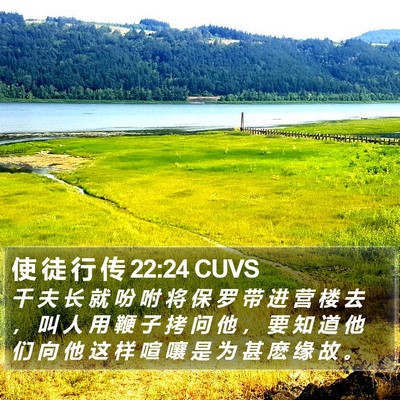 使 徒 行 传 22:24 CUVS Bible Verse Image