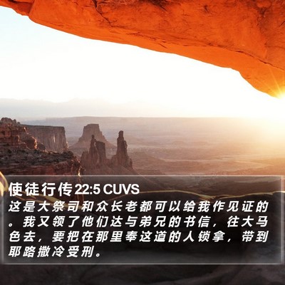 使 徒 行 传 22:5 CUVS Bible Verse Image