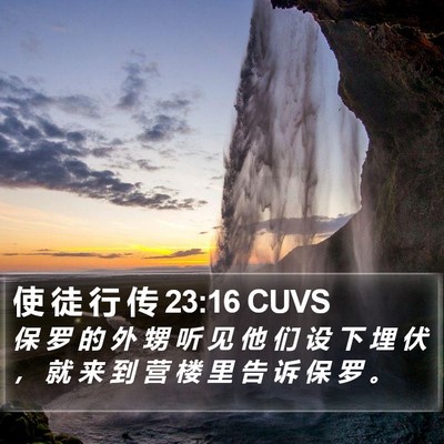 使 徒 行 传 23:16 CUVS Bible Verse Image