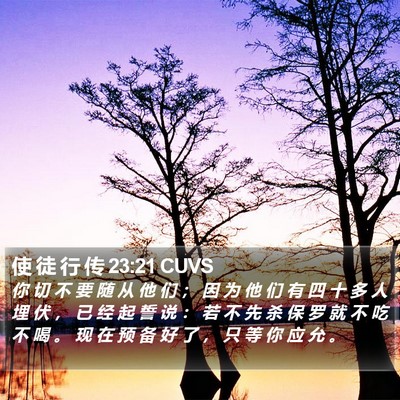 使 徒 行 传 23:21 CUVS Bible Verse Image