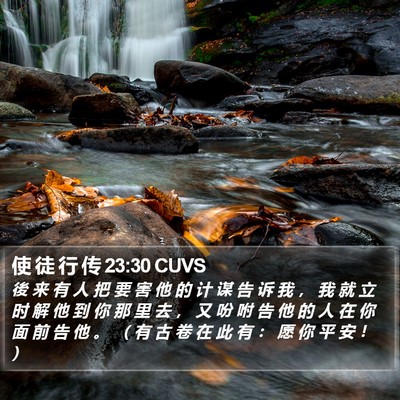 使 徒 行 传 23:30 CUVS Bible Verse Image