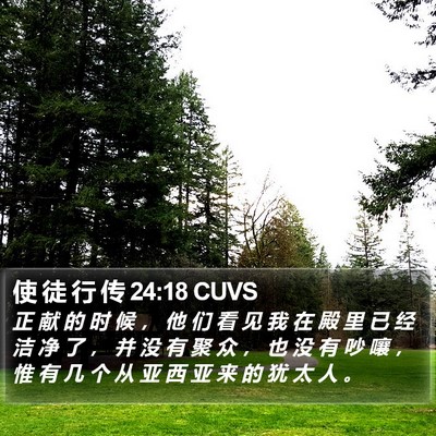 使 徒 行 传 24:18 CUVS Bible Verse Image