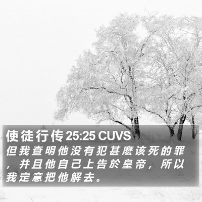 使 徒 行 传 25:25 CUVS Bible Verse Image