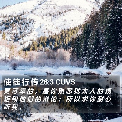 使 徒 行 传 26:3 CUVS Bible Verse Image