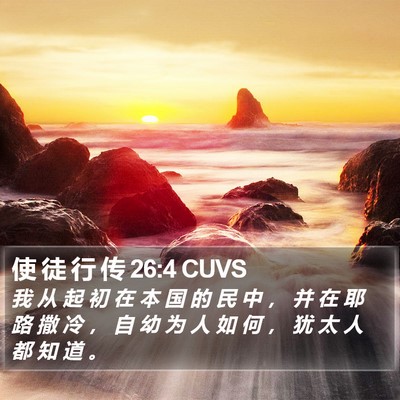 使 徒 行 传 26:4 CUVS Bible Verse Image