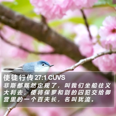 使 徒 行 传 27:1 CUVS Bible Verse Image