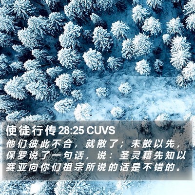 使 徒 行 传 28:25 CUVS Bible Verse Image