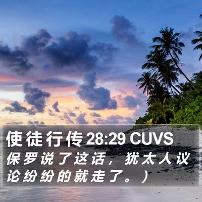 使 徒 行 传 28:29 CUVS Bible Verse Image