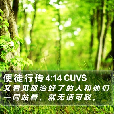 使 徒 行 传 4:14 CUVS Bible Verse Image