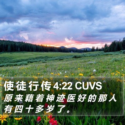 使 徒 行 传 4:22 CUVS Bible Verse Image