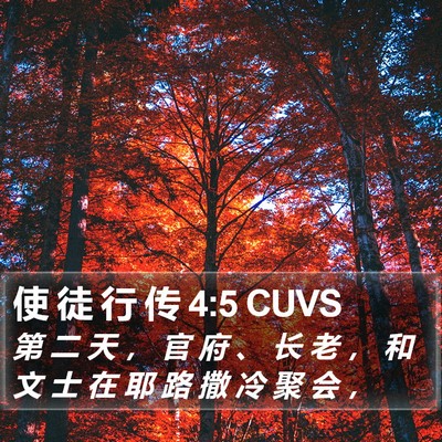 使 徒 行 传 4:5 CUVS Bible Verse Image