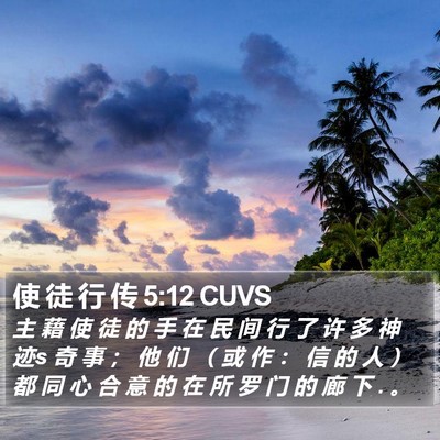 使 徒 行 传 5:12 CUVS Bible Verse Image