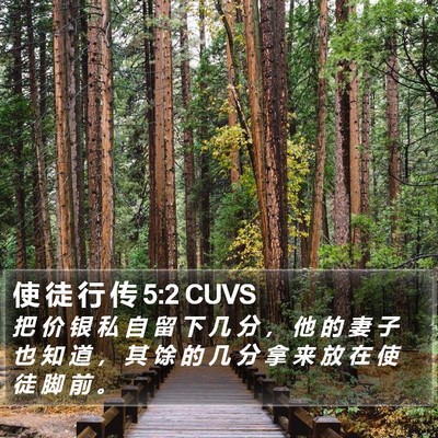 使 徒 行 传 5:2 CUVS Bible Verse Image