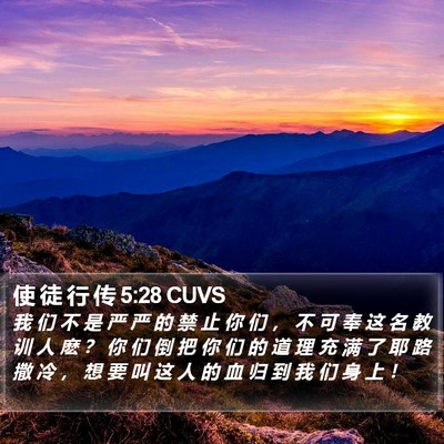 使 徒 行 传 5:28 CUVS Bible Verse Image