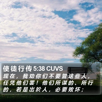 使 徒 行 传 5:38 CUVS Bible Verse Image