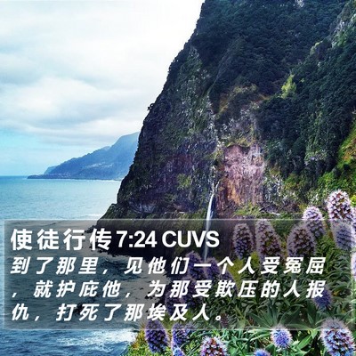 使 徒 行 传 7:24 CUVS Bible Verse Image