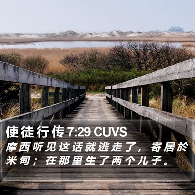 使 徒 行 传 7:29 CUVS Bible Verse Image