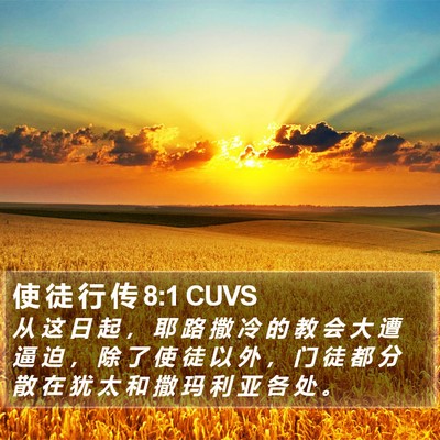 使 徒 行 传 8:1 CUVS Bible Verse Image