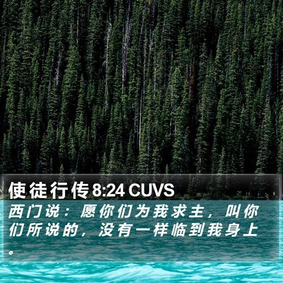 使 徒 行 传 8:24 CUVS Bible Verse Image