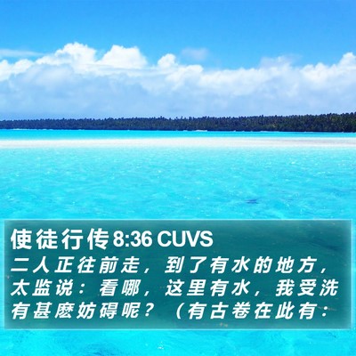 使 徒 行 传 8:36 CUVS Bible Verse Image