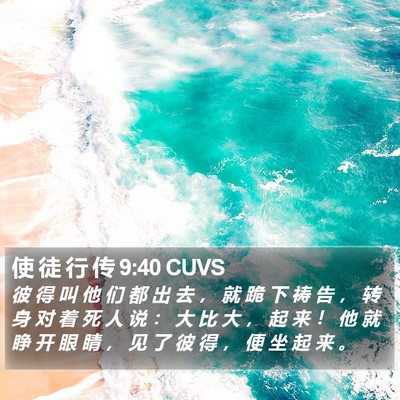 使 徒 行 传 9:40 CUVS Bible Verse Image