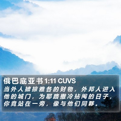 俄 巴 底 亚 书 1:11 CUVS Bible Verse Image